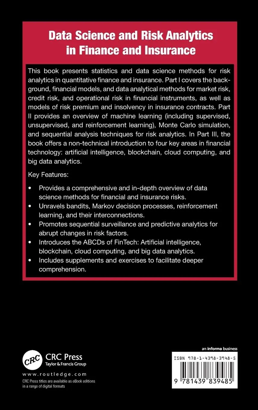Rückseite: 9781439839485 | Data Science and Risk Analytics in Finance and Insurance | Lai (u. a.)