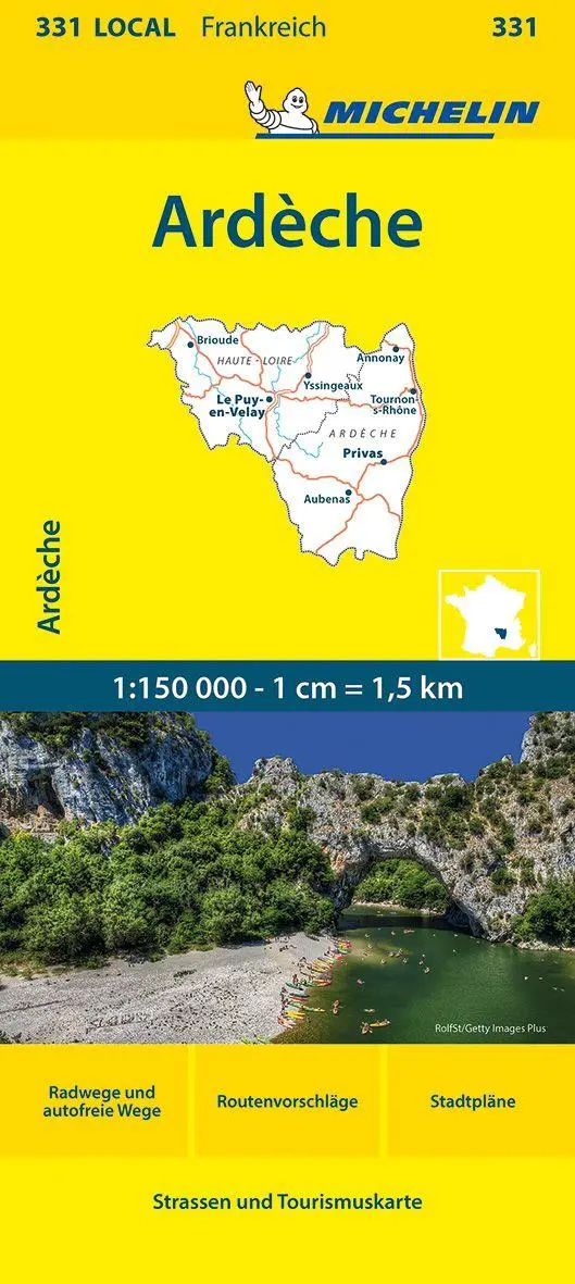 Cover: 9782067259485 | Michelin Ardeche-Haute Loire | (Land-)Karte | 1 S. | Englisch | 2023