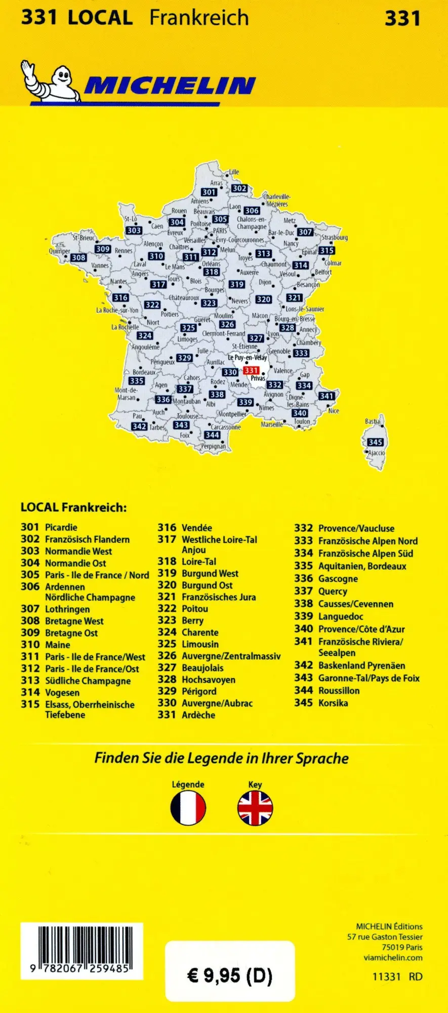 Bild: 9782067259485 | Michelin Ardeche-Haute Loire | (Land-)Karte | 1 S. | Englisch | 2023