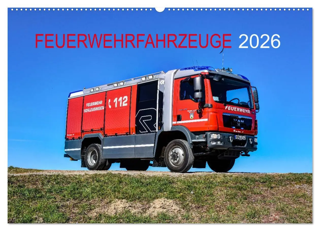 Cover: 9783457839485 | Feuerwehrfahrzeuge (Wandkalender 2026 DIN A2 quer), CALVENDO...