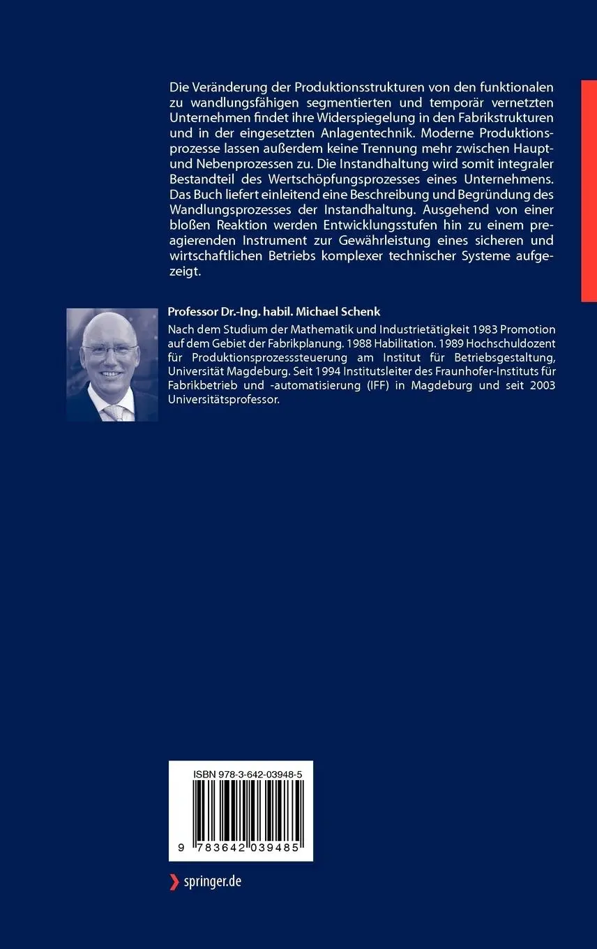Rückseite: 9783642039485 | Instandhaltung technischer Systeme | Michael Schenk | Buch | xviii