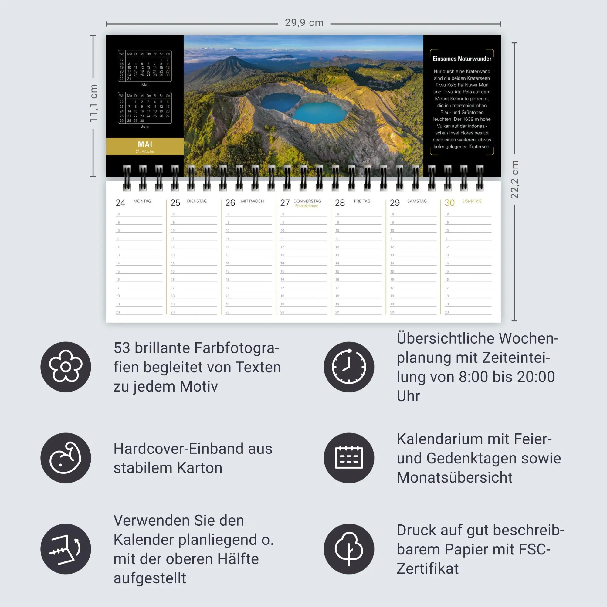 Bild: 9783840039485 | Naturparadiese Premium-Tischplaner 2027 - Wochenkalender mit 53...