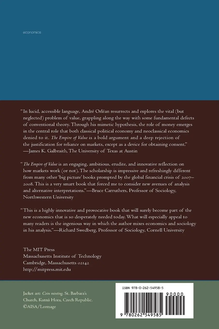 Rückseite: 9780262549585 | The Empire of Value | A New Foundation for Economics | Andre Orlean