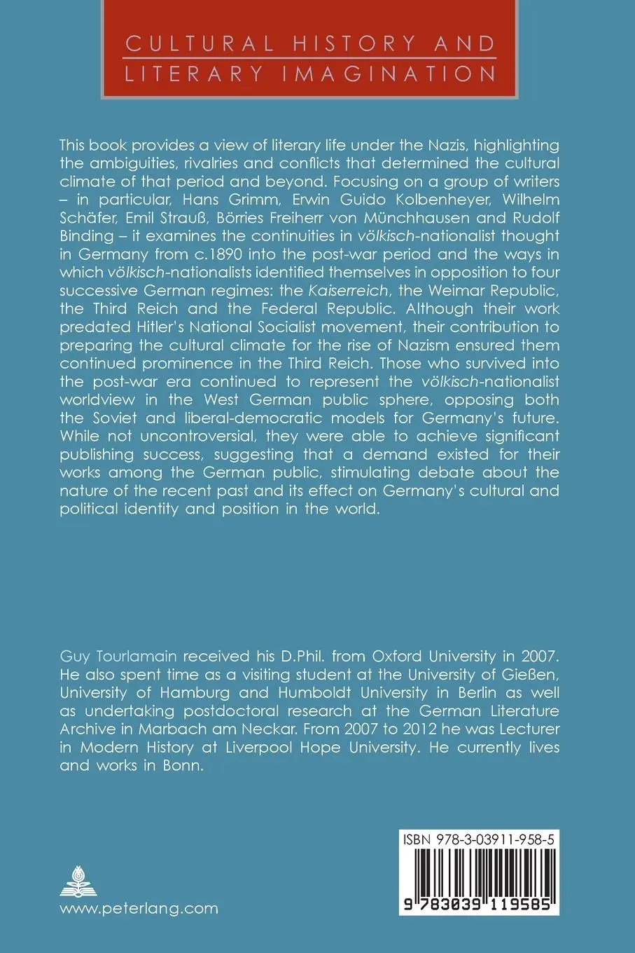 Rückseite: 9783039119585 | "Völkisch" Writers and National Socialism | Guy Tourlamain | Buch