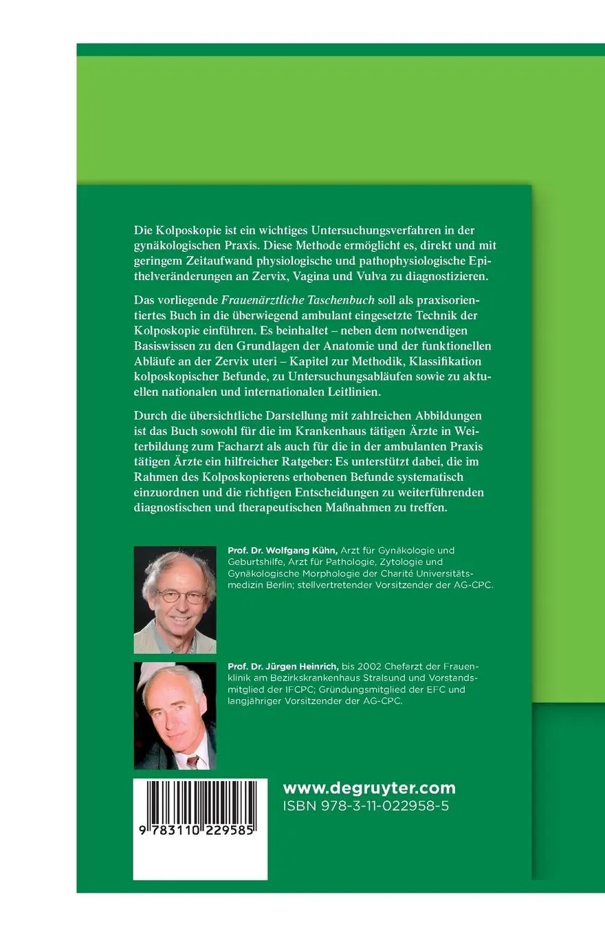 Rückseite: 9783110229585 | Kolposkopie in Klinik und Praxis | Jürgen Heinrich (u. a.) | Buch