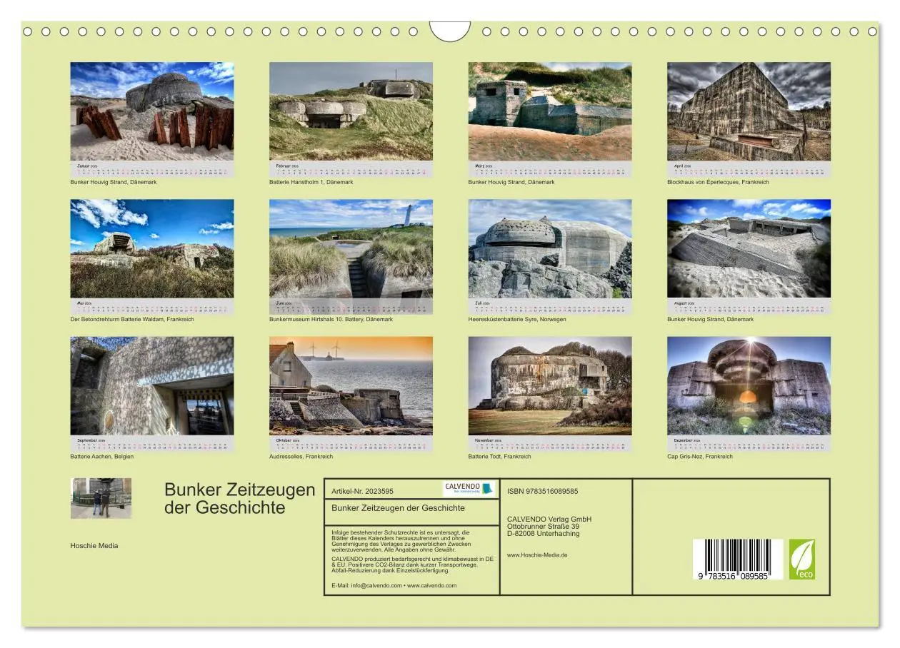 Bild: 9783516089585 | Bunker Zeitzeugen der Geschichte (Wandkalender 2026 DIN A3 quer),...
