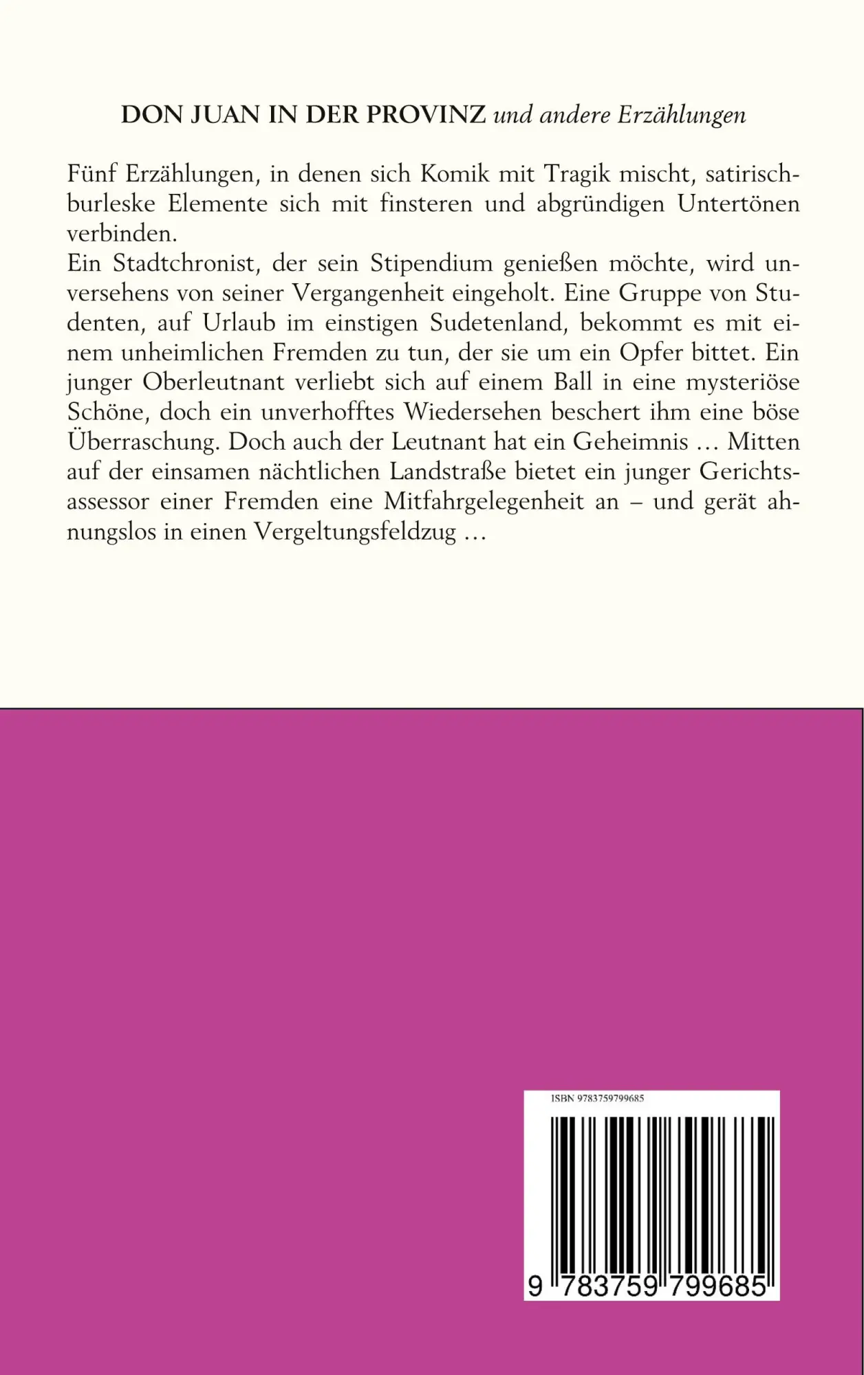 Rückseite: 9783759799685 | Don Juan in der Provinz und andere Erzählungen | Suzanne Latour | Buch