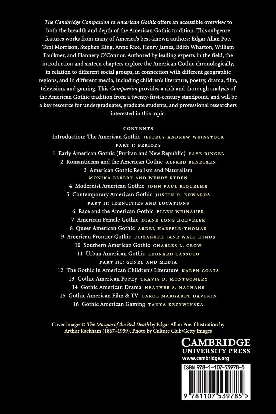 Rückseite: 9781107539785 | The Cambridge Companion to American Gothic | Jeffrey Andrew Weinstock