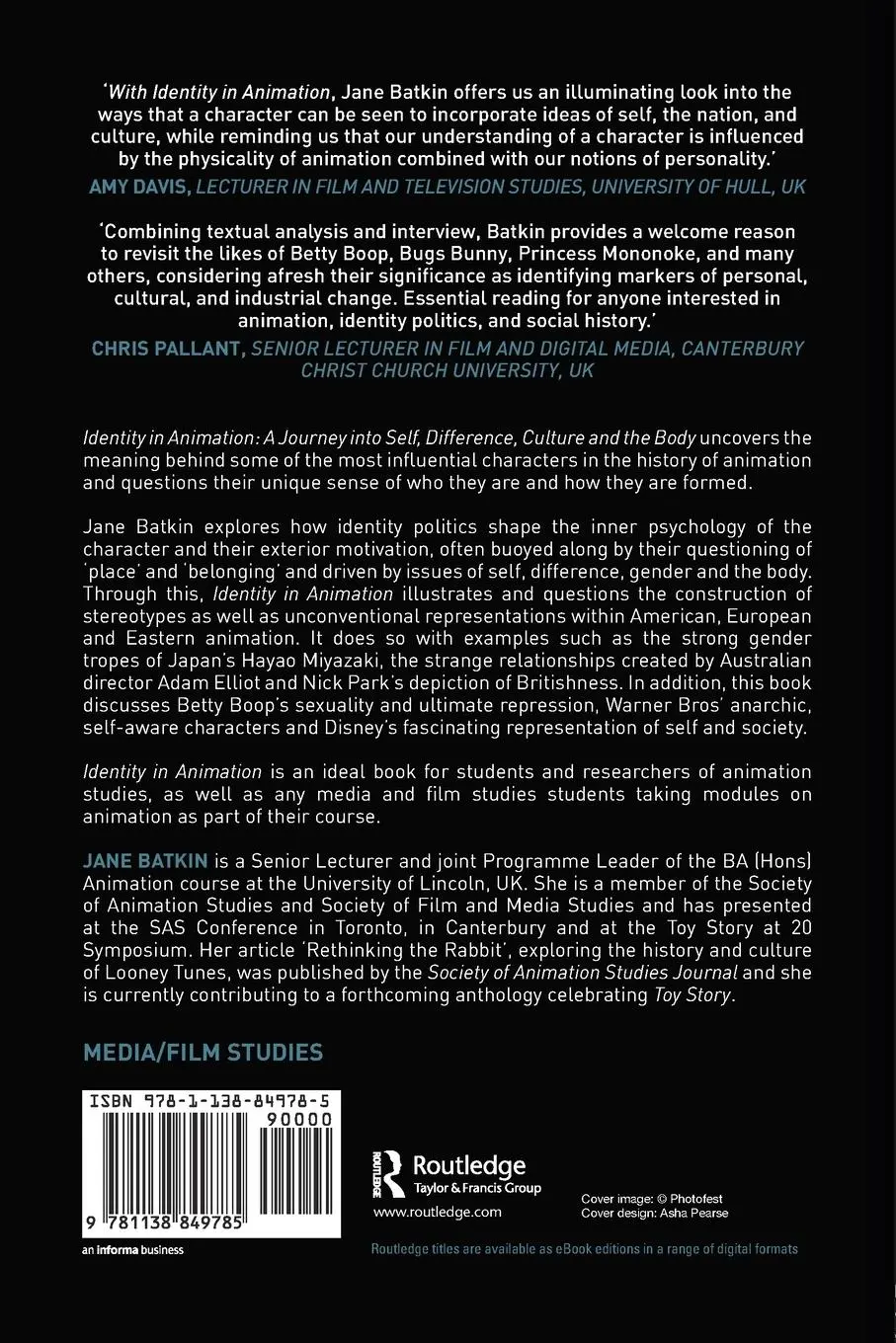 Rückseite: 9781138849785 | Identity in Animation | Jane Batkin | Taschenbuch | Englisch | 2017