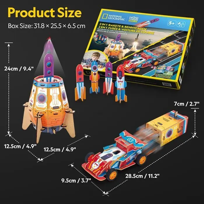 Bild: 7640409429885 | 2in1 Rakete &amp; Rennwagen | Herausgegeben von CUBICFUN | Spiel | 661099