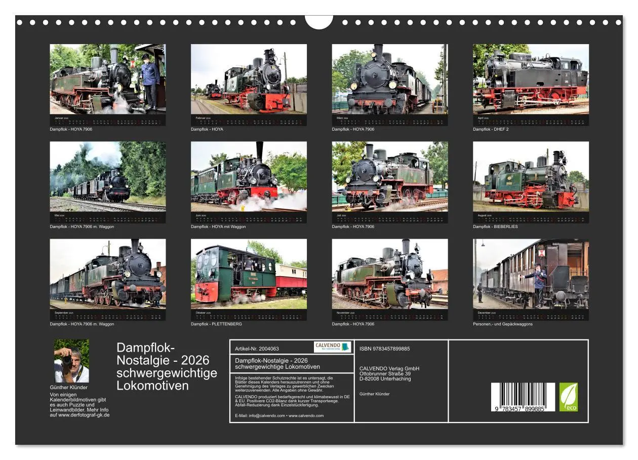 Bild: 9783457899885 | Dampflok-Nostalgie - 2026 schwergewichtige Lokomotiven...