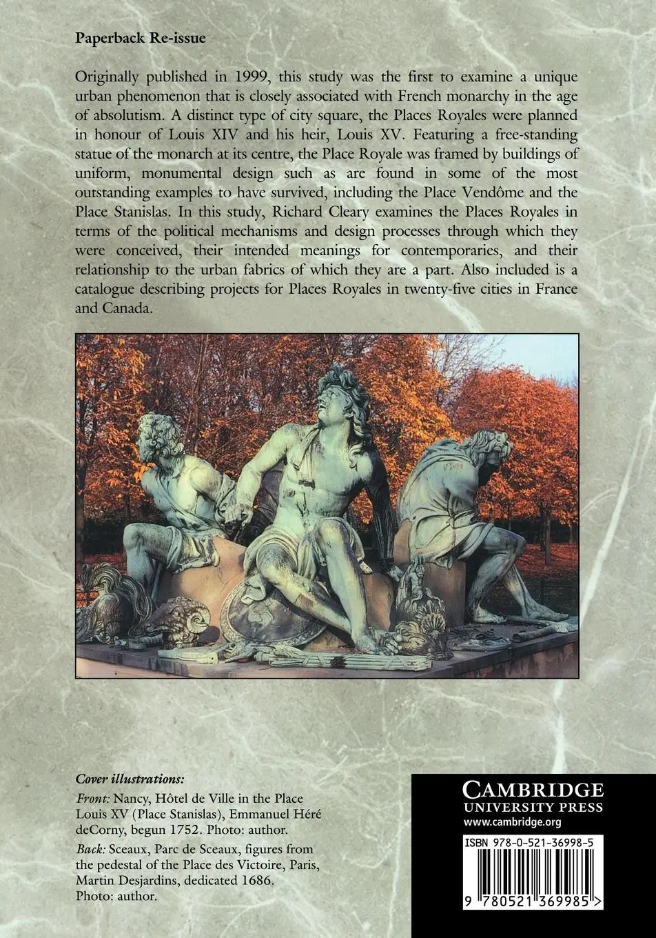Rückseite: 9780521369985 | The Place Royale and Urban Design in the Ancien R Gime | Cleary | Buch