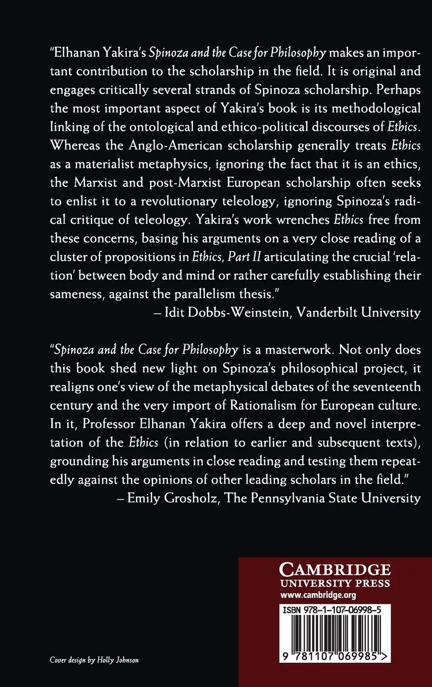 Rückseite: 9781107069985 | Spinoza and the Case for Philosophy | Elhanan Yakira | Buch | Gebunden