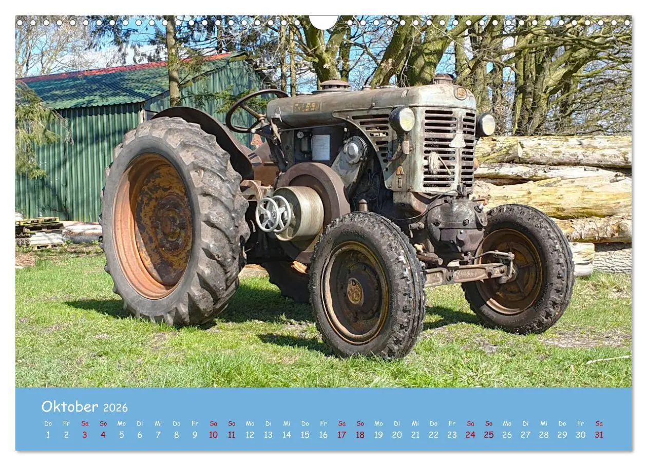 Bild: 9783457649985 | Historische Traktoren 2026 (Wandkalender 2026 DIN A3 quer),...