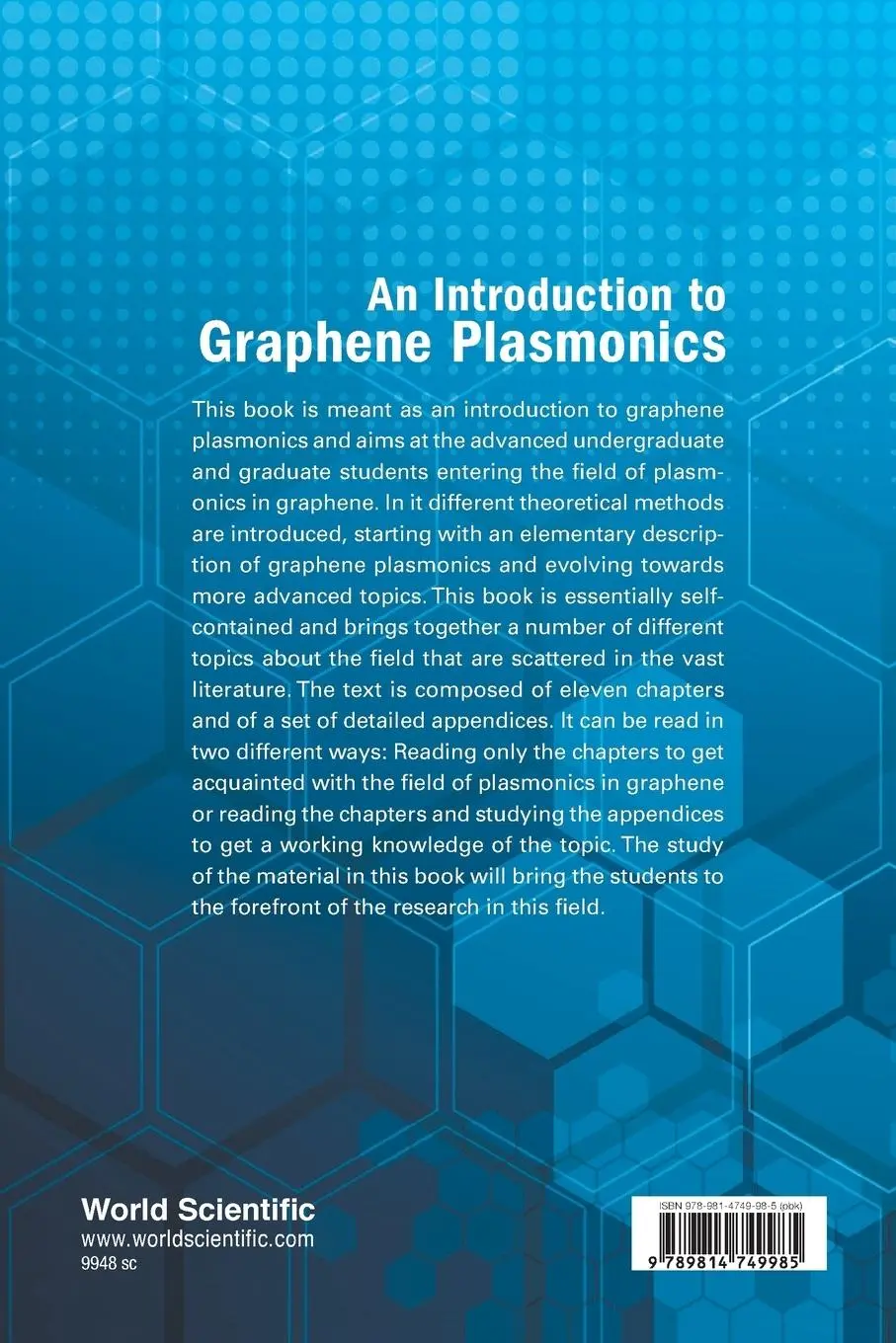Rückseite: 9789814749985 | INTRODUCTION TO GRAPHENE PLASMONICS, AN | Goncalves | Taschenbuch