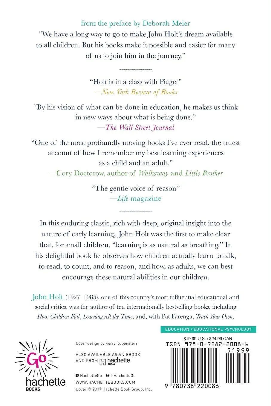 Rückseite: 9780738220086 | How Children Learn, 50th anniversary edition | John Holt | Taschenbuch