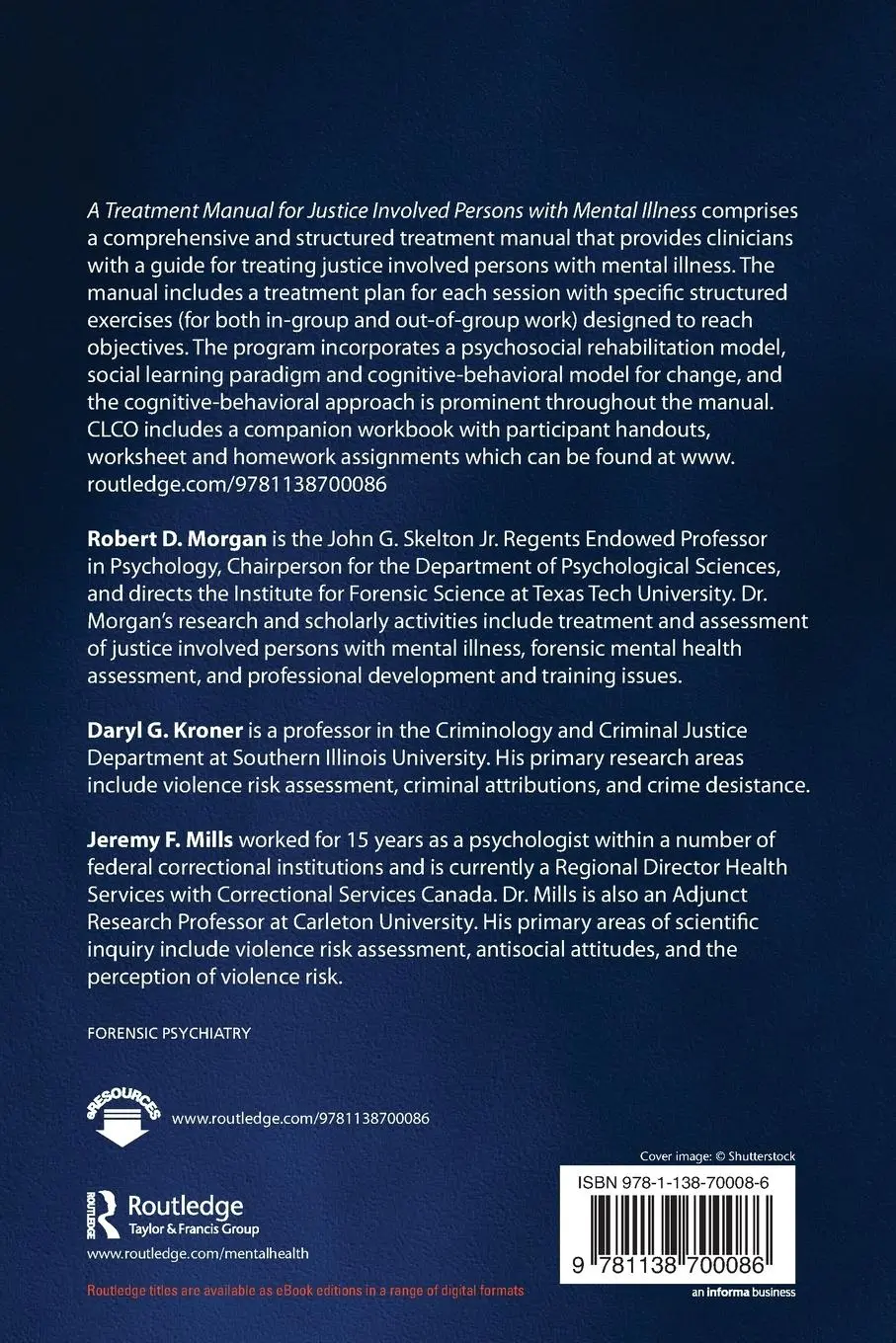 Rückseite: 9781138700086 | A Treatment Manual for Justice Involved Persons with Mental Illness
