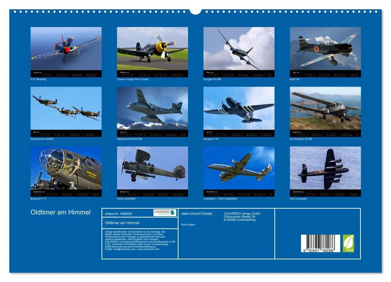 Bild: 9783457760086 | Oldtimer am Himmel (hochwertiger Premium Wandkalender 2026 DIN A2...