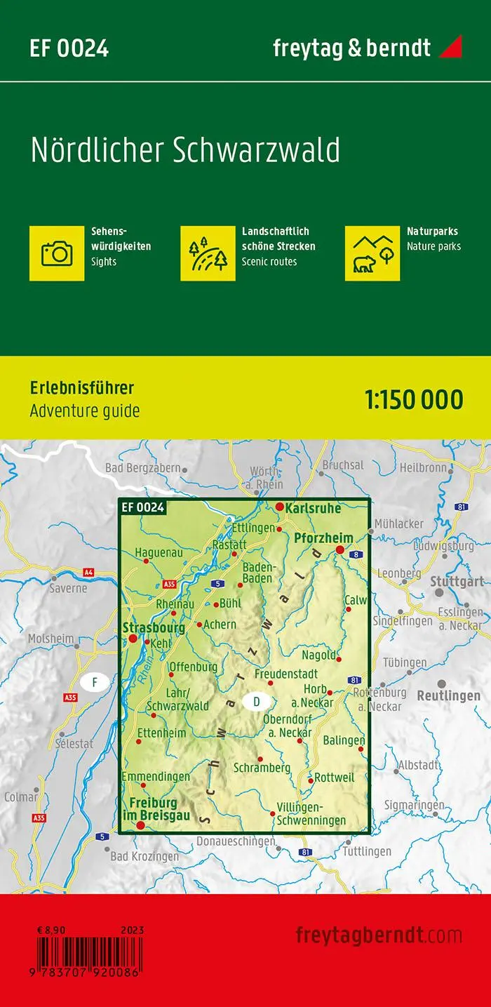 Rückseite: 9783707920086 | freytag &amp; berndt Freizeitkarte Nördlicher Schwarzwald,...