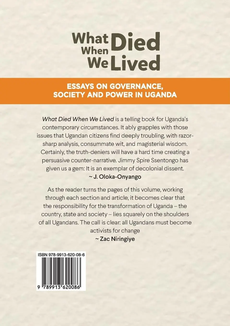 Rückseite: 9789913620086 | What died when we Lived | Jimmy Spire Ssentongo | Taschenbuch | 2025