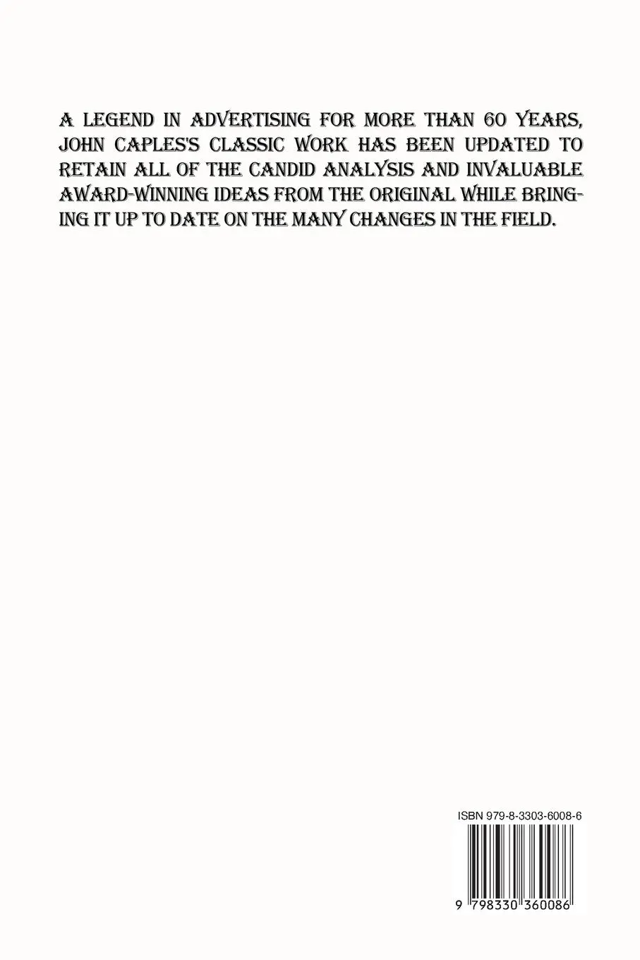 Rückseite: 9798330360086 | Tested advertising methods | John Caples | Taschenbuch | Englisch