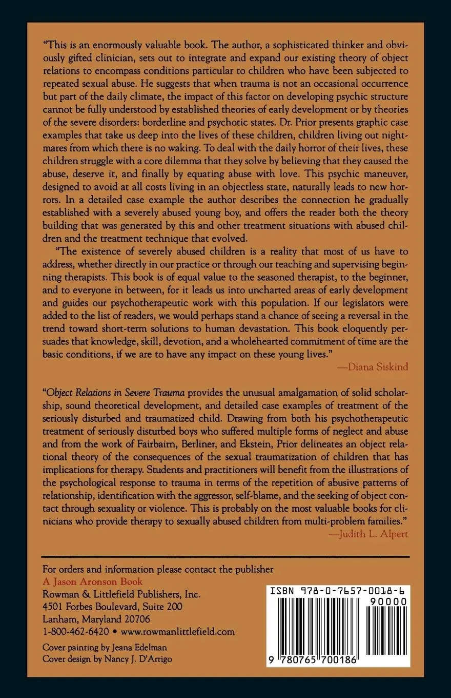 Rückseite: 9780765700186 | Object Relations in Severe Trauma | Stephen Prior | Taschenbuch | 2004