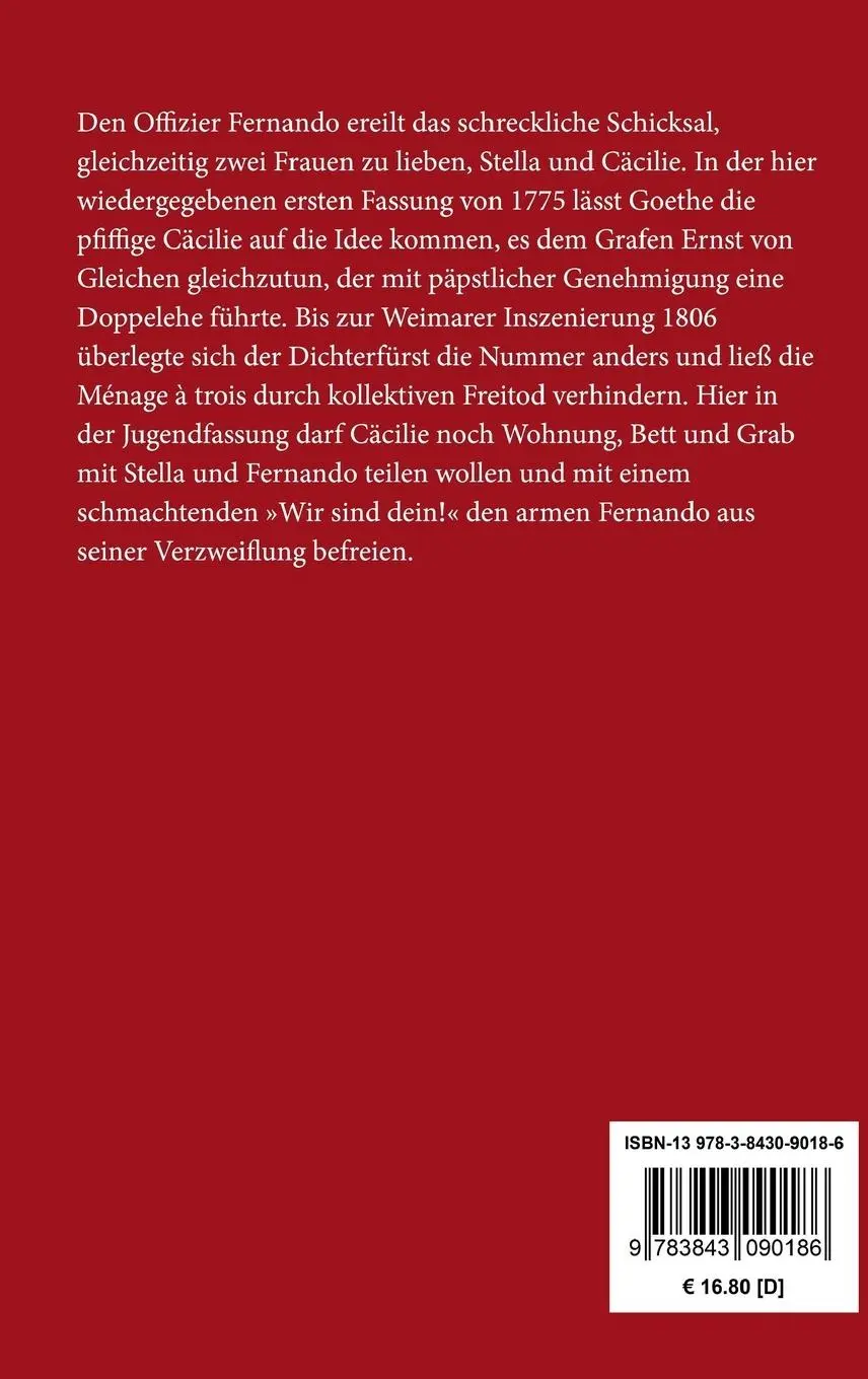 Rückseite: 9783843090186 | Stella | Ein Schauspiel für Liebende | Johann Wolfgang Goethe | Buch