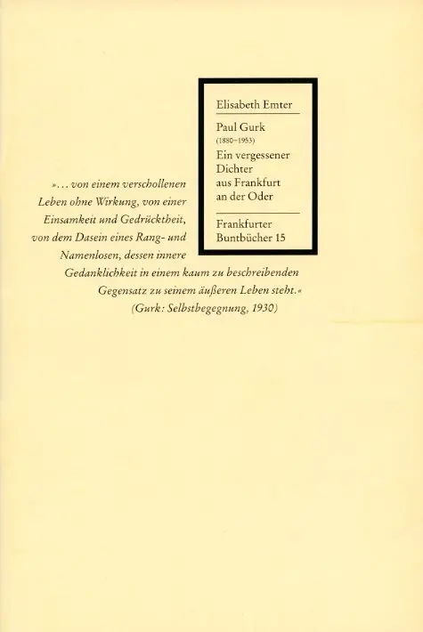 Cover: 9783969820186 | Paul Gurk (1880-1953) | Elisabeth Emter | Taschenbuch | Deutsch | 2021