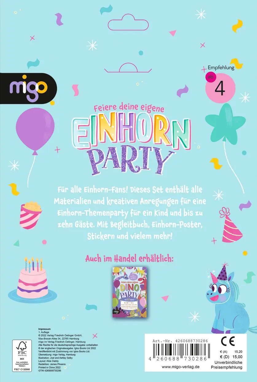 Rückseite: 4260688730286 | Feiere deine eigene Einhorn-Party | James Phoenix | Taschenbuch | Migo