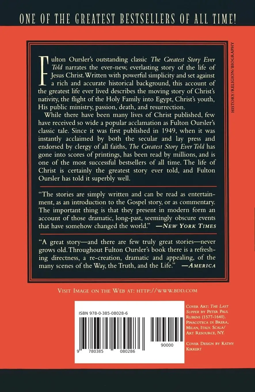 Rückseite: 9780385080286 | The Greatest Story Ever Told | Fulton Oursler | Taschenbuch | Englisch