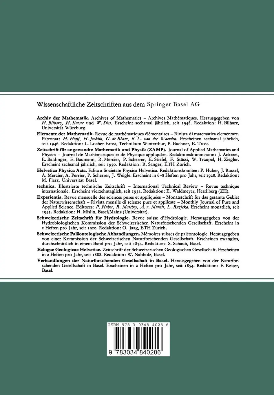 Rückseite: 9783034840286 | Vorlesungen Über Differential- und Integralrechnung | Taschenbuch