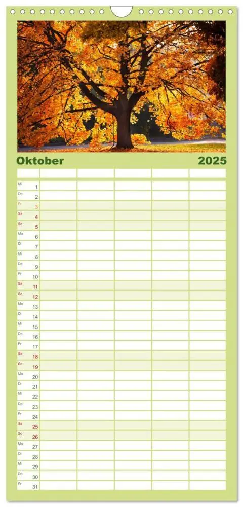 Bild: 9783457120286 | Familienplaner 2025 - Farben der Natur mit 5 Spalten (Wandkalender,...
