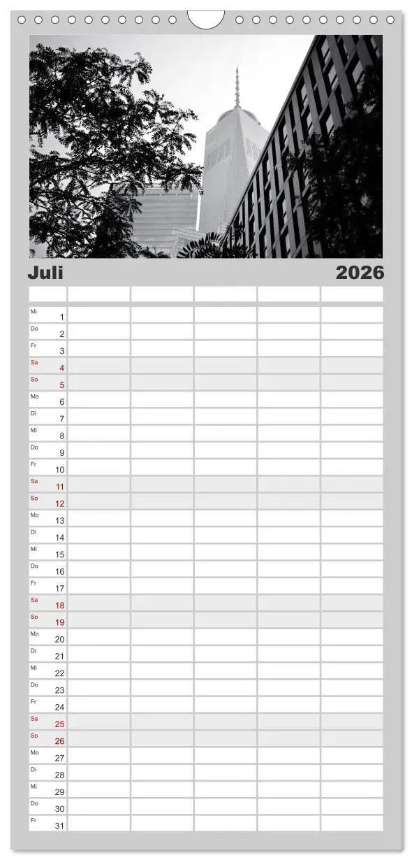 Bild: 9783516520286 | Familienplaner 2026 - New York in schwarz weiss mit 5 Spalten...