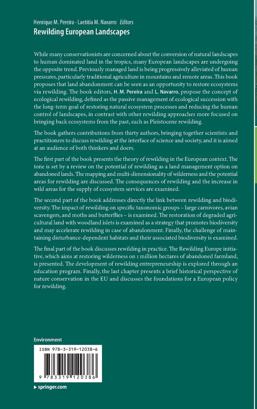 Rückseite: 9783319120386 | Rewilding European Landscapes | Laetitia M. Navarro (u. a.) | Buch