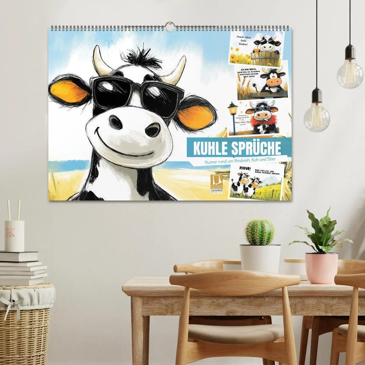 Bild: 9783457280386 | Kuhle Sprüche (Wandkalender 2026 DIN A2 quer), CALVENDO Monatskalender