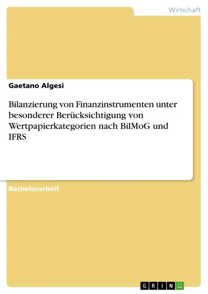 Cover: 9783656100386 | Bilanzierung von Finanzinstrumenten unter besonderer...