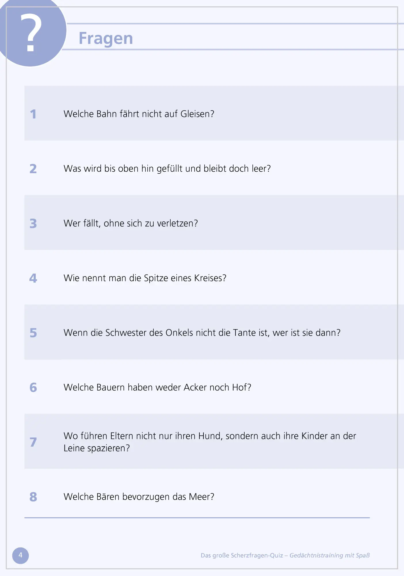 Bild: 9783944360386 | Das große Scherzfragen-Quiz | Gedächtnistraining mit Spaß | Linus Paul