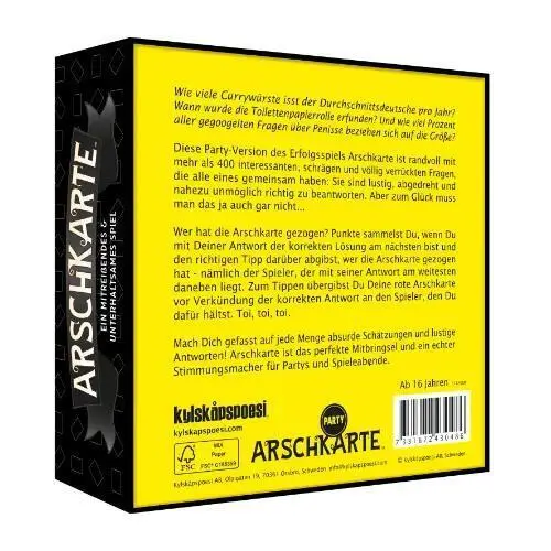 Bild: 7331672430486 | Arschkarte Wer hat die Arschkarte gezogen?, Party-Edition | Spiel