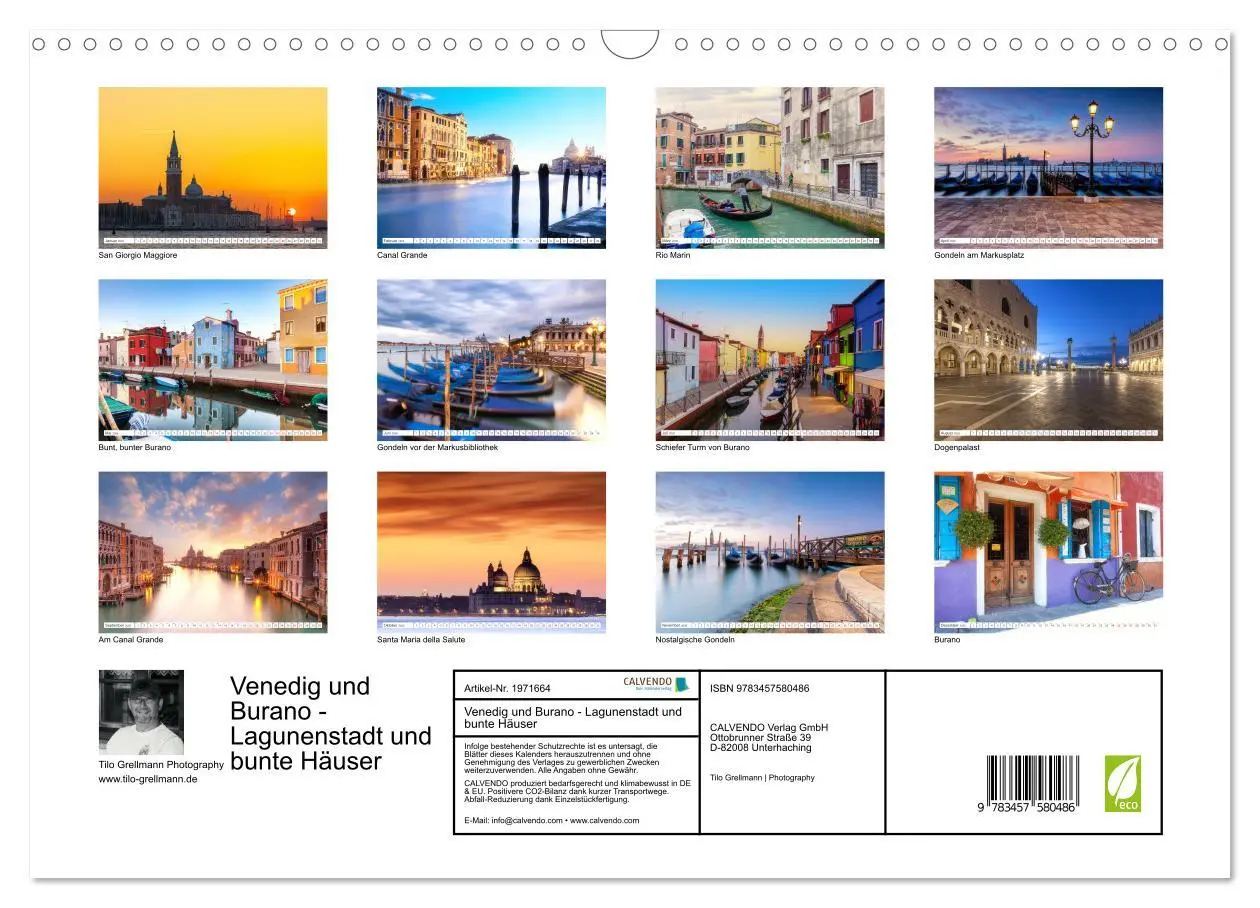 Bild: 9783457580486 | Venedig und Burano - Lagunenstadt und bunte Häuser (Wandkalender...