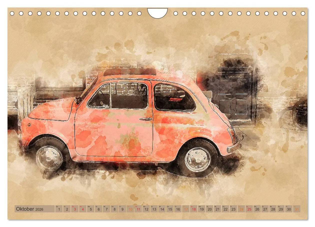 Bild: 9783457720486 | Kult-Autos, Nuova 500 (Wandkalender 2026 DIN A4 quer), CALVENDO...