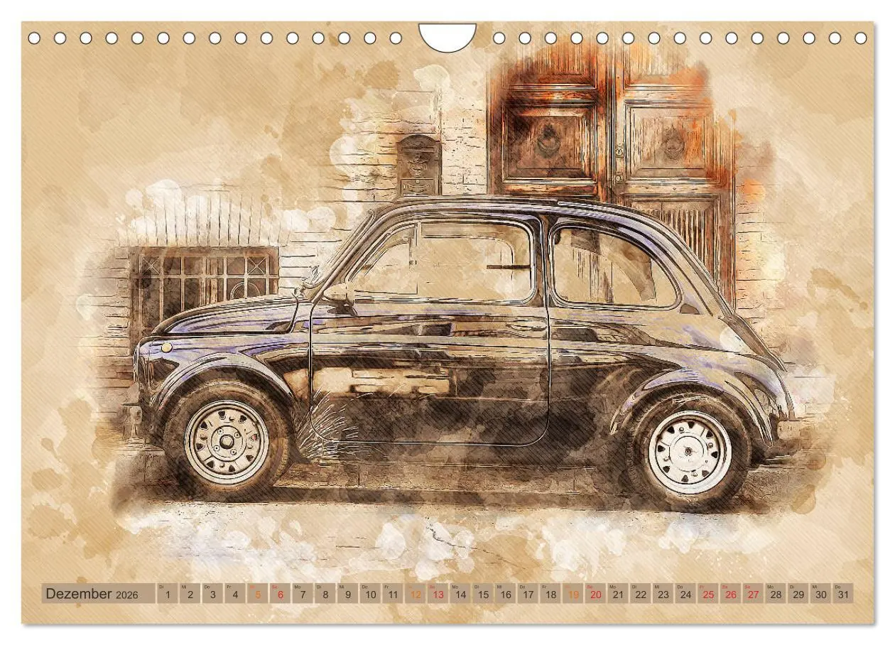 Bild: 9783457720486 | Kult-Autos, Nuova 500 (Wandkalender 2026 DIN A4 quer), CALVENDO...
