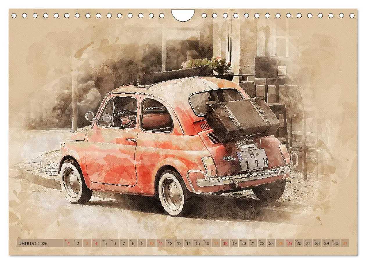 Bild: 9783457720486 | Kult-Autos, Nuova 500 (Wandkalender 2026 DIN A4 quer), CALVENDO...