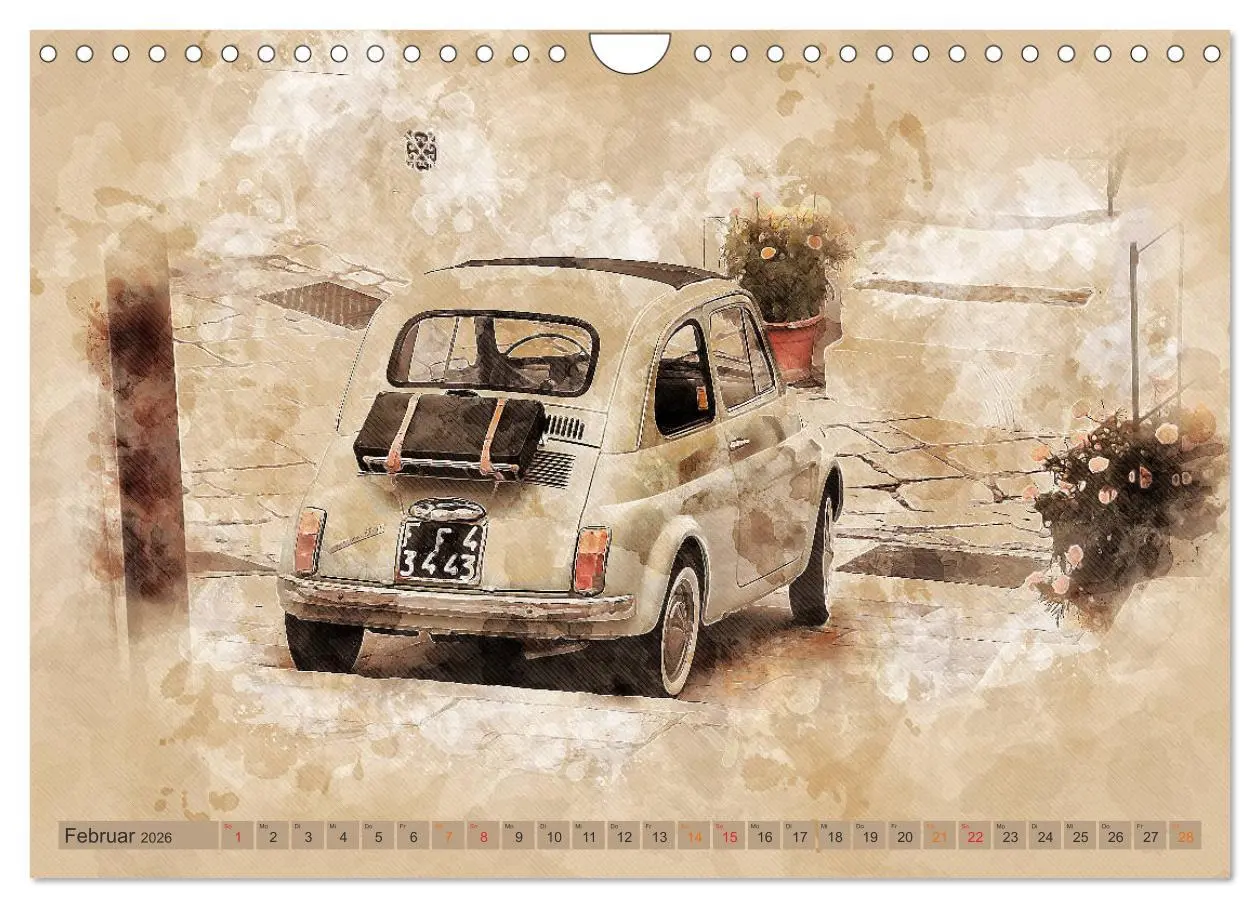 Bild: 9783457720486 | Kult-Autos, Nuova 500 (Wandkalender 2026 DIN A4 quer), CALVENDO...