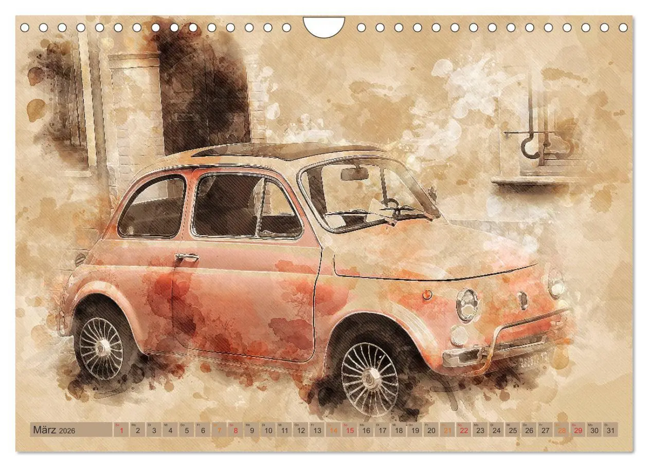 Bild: 9783457720486 | Kult-Autos, Nuova 500 (Wandkalender 2026 DIN A4 quer), CALVENDO...