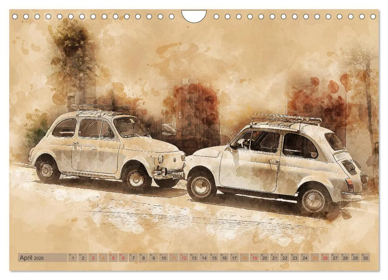 Bild: 9783457720486 | Kult-Autos, Nuova 500 (Wandkalender 2026 DIN A4 quer), CALVENDO...