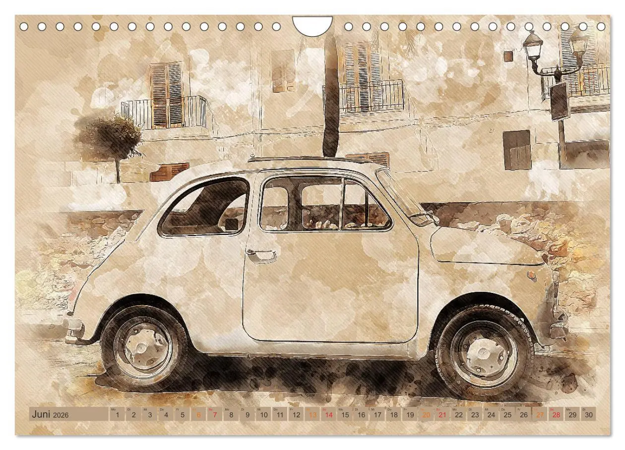 Bild: 9783457720486 | Kult-Autos, Nuova 500 (Wandkalender 2026 DIN A4 quer), CALVENDO...