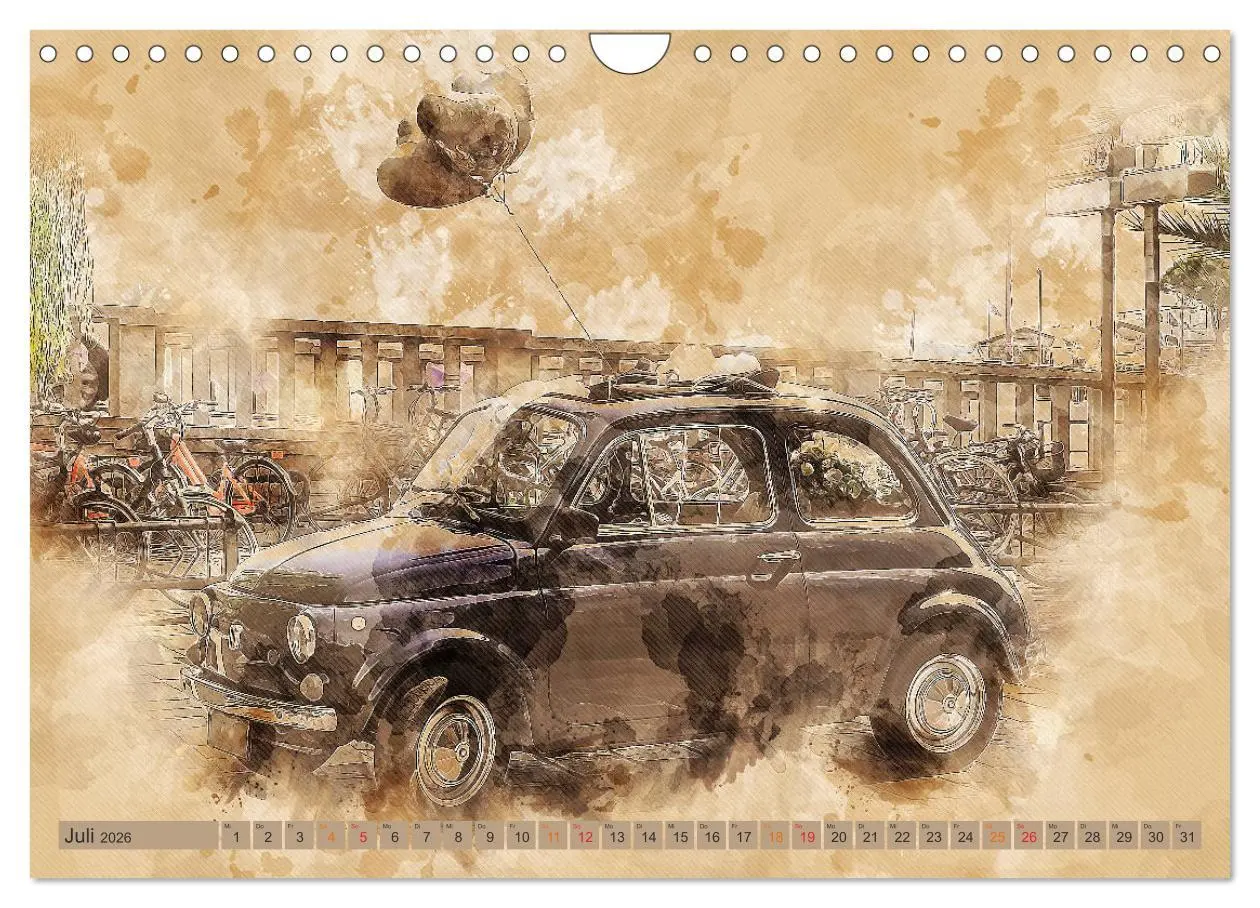 Bild: 9783457720486 | Kult-Autos, Nuova 500 (Wandkalender 2026 DIN A4 quer), CALVENDO...