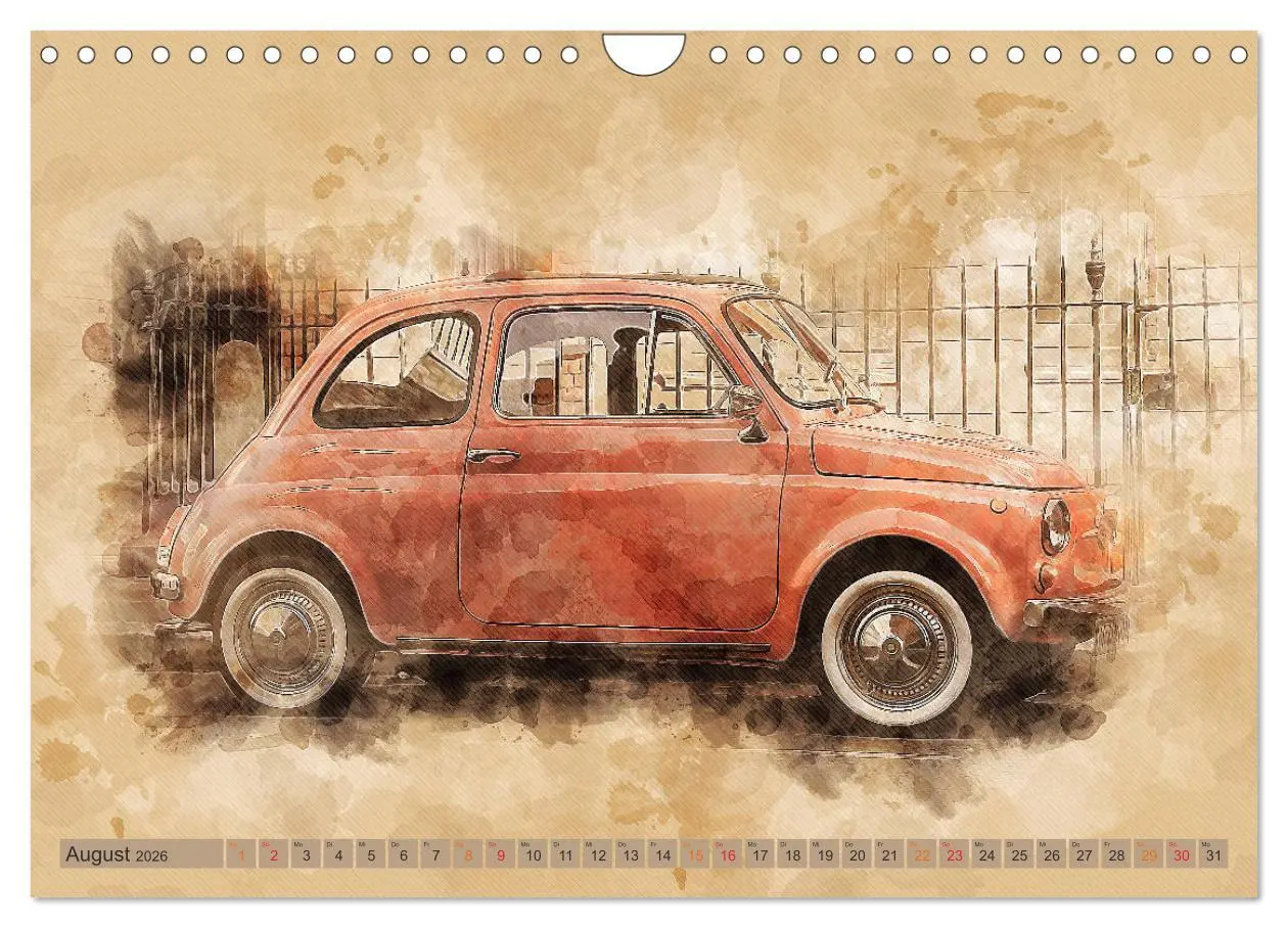 Bild: 9783457720486 | Kult-Autos, Nuova 500 (Wandkalender 2026 DIN A4 quer), CALVENDO...