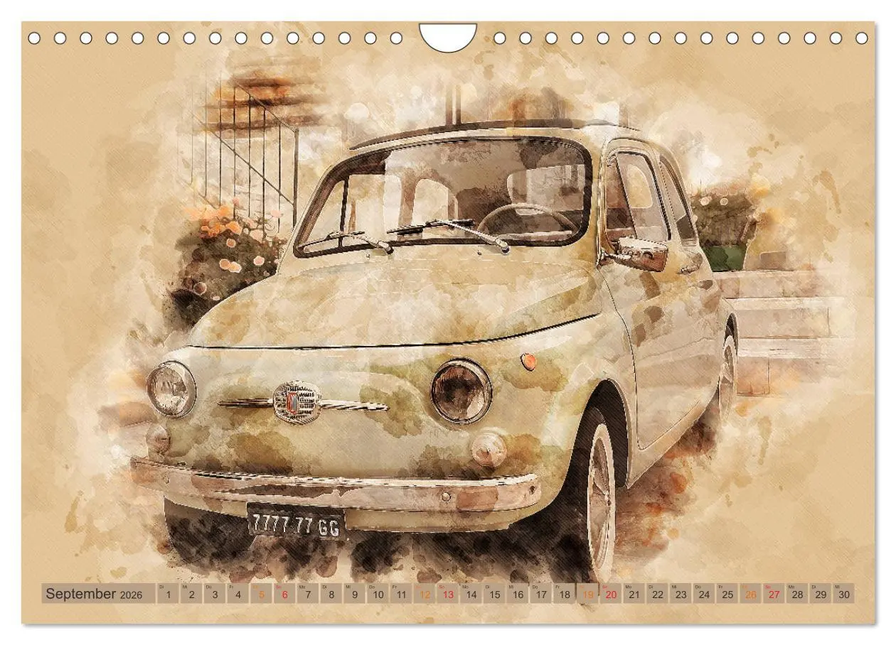 Bild: 9783457720486 | Kult-Autos, Nuova 500 (Wandkalender 2026 DIN A4 quer), CALVENDO...