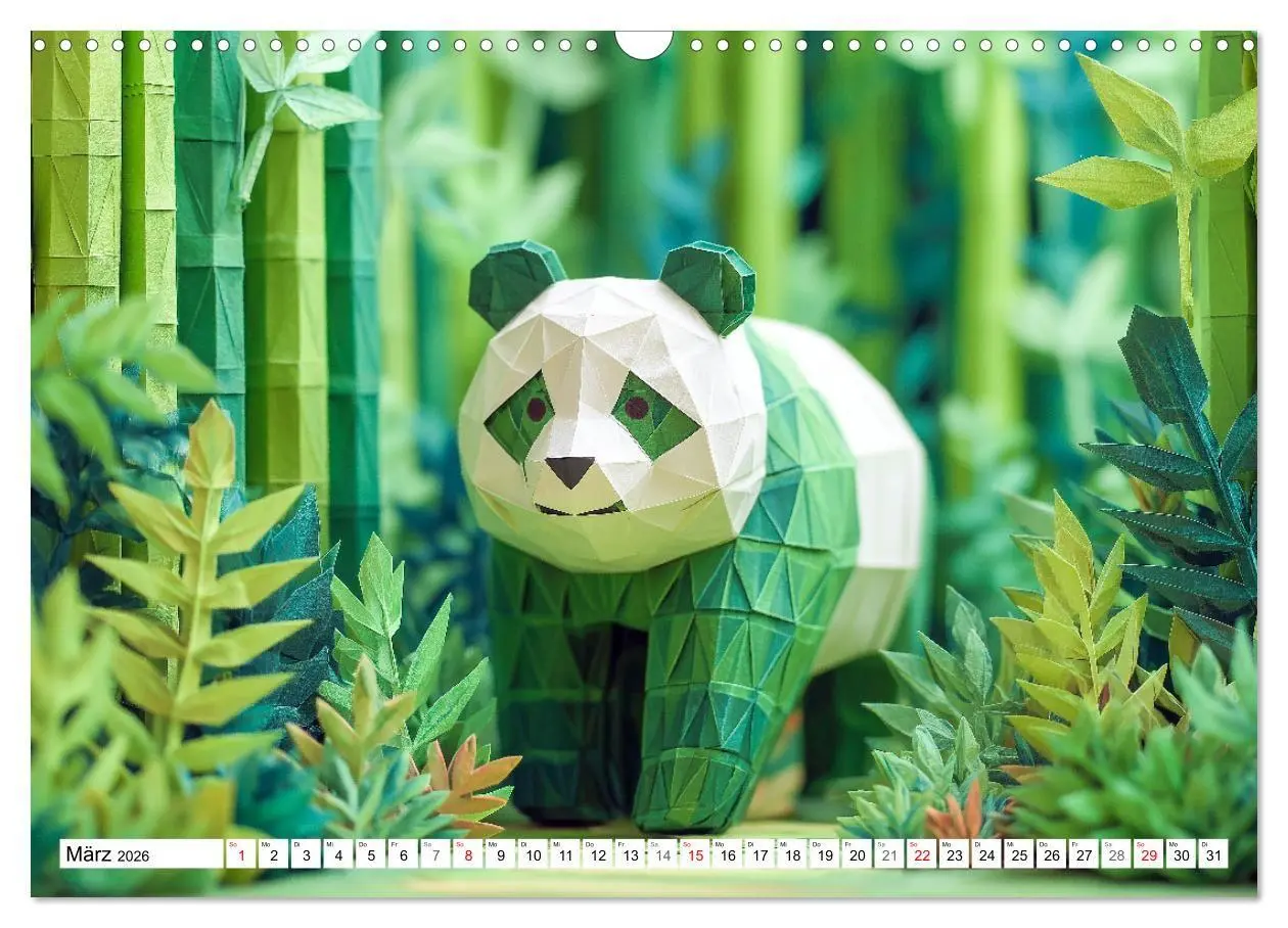 Bild: 9783516670486 | Origami Zoo - Bunter Tierkalender für Kinder und Familien...